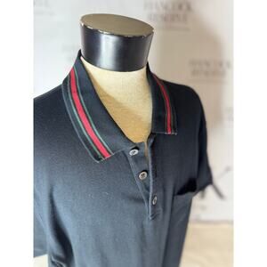 Authentic Gucci Black Polo Shirt with Web Collar - XXXL